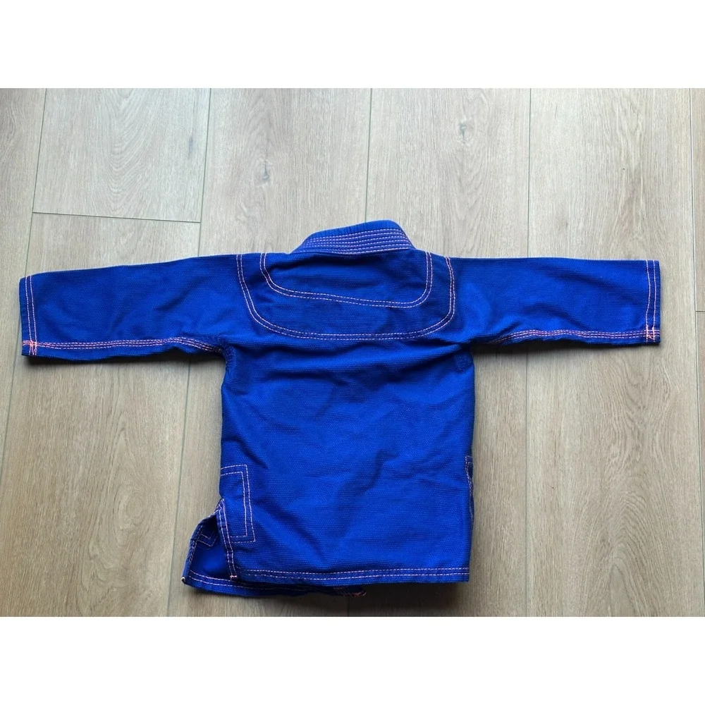 Hawk Jiu Jitsu Kids Lightweight Gi K0 Blue Orange Stitch - Top Only No Belt